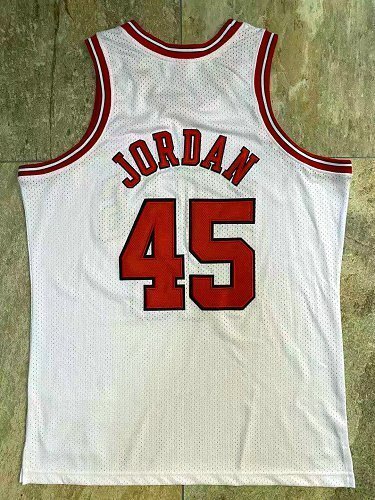 1994-1995 NBA Bulls Jordan#45 Retro White Top Quality Dense Embroidery Jersey