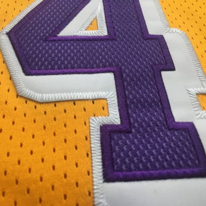 1996-1997 Lakers O'Neal #34 Yellow Retro Top Quality Dense Embroidery NBA Jersey
