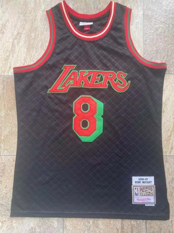 1996-1997 Lakers Bryant #8 Black Retro Top Quality Dense Embroidery NBA Jersey