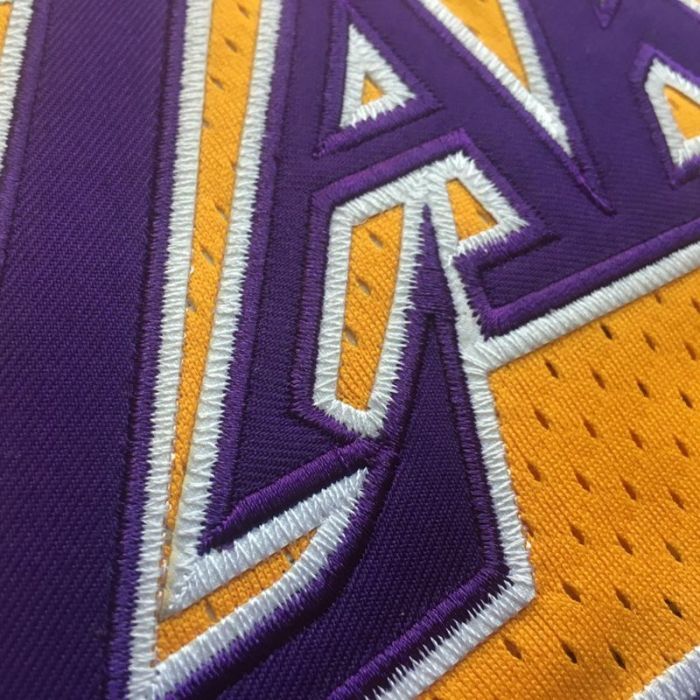 1996-1997 Lakers O'Neal #34 Yellow Retro Top Quality Dense Embroidery NBA Jersey