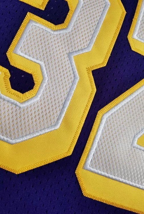 1984-1985 Lakers Johnson #32 Purple Retro Top Quality Dense Embroidery NBA Jersey