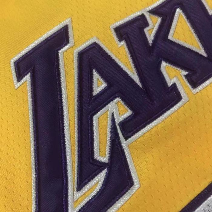 2007-2008 Lakers Bryant #24 Yellow Top Quality Dense Embroidery NBA Jersey