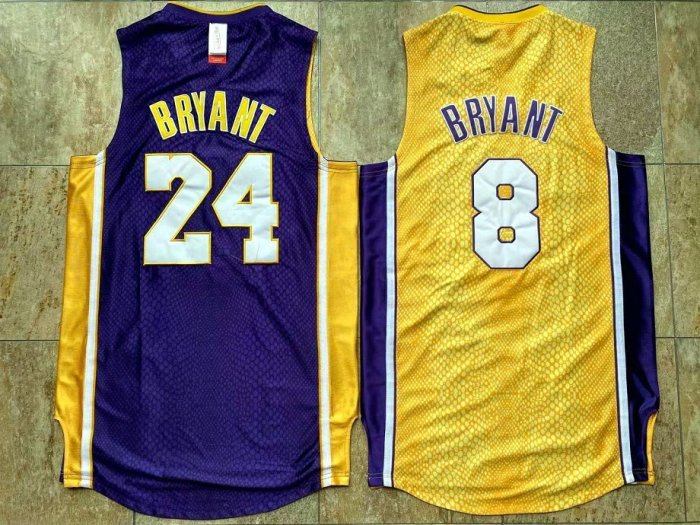 Lakers Bryant #24 #8 Hall of Fame Two-sided Top Quality Dense Embroidery NBA Jersey