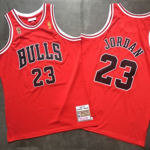 1996-1997 NBA Bulls Jordan#23 Red Retro White Top Quality Dense Embroidery Jersey