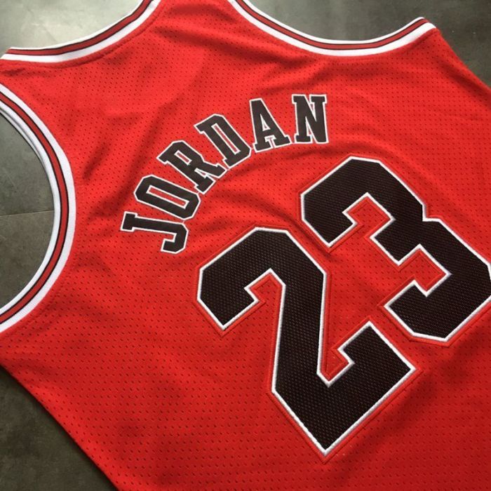 1996-1997 NBA Bulls Jordan#23 Red Retro White Top Quality Dense Embroidery Jersey