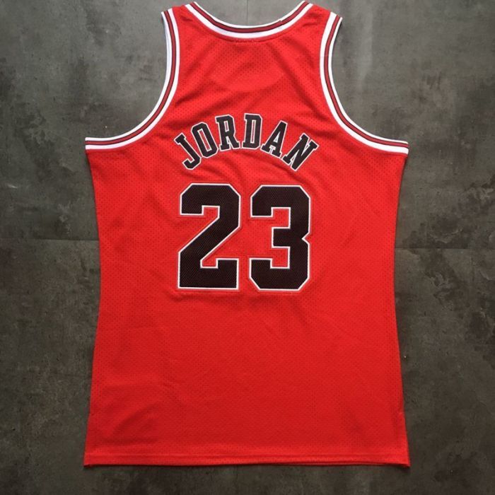 1996-1997 NBA Bulls Jordan#23 Red Retro White Top Quality Dense Embroidery Jersey