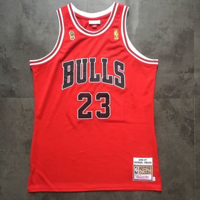 1996-1997 NBA Bulls Jordan#23 Red Retro White Top Quality Dense Embroidery Jersey