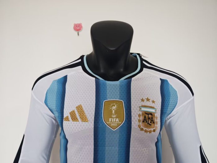 2026 Argentina World Cup Home Long Sleeve Player Version Soccer Jersey