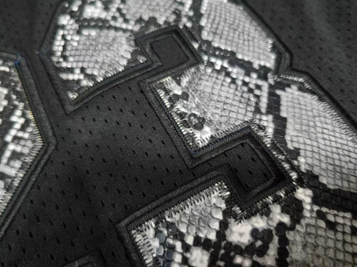 1997-1998 NBA Bulls Jordan#23 Black Snake Skin Pattern Top Quality Dense Embroidery Jersey