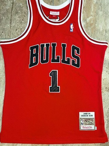 2008-2009 NBA Bulls Rose #1 Retro Top Quality Dense Embroidery Jersey