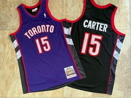 1999-2000 M&N Toronto Raptors Carter #15 Retro Top Quality Dense Embroidery NBA Jersey