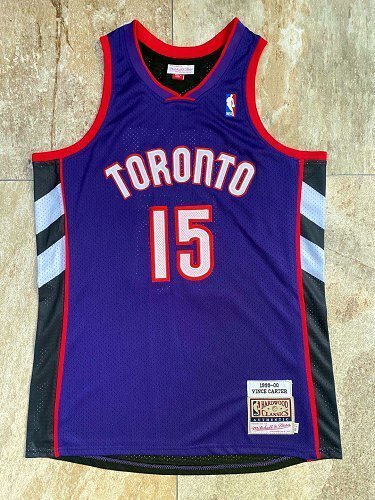 1999-2000 M&N Toronto Raptors Carter #15 Retro Top Quality Dense Embroidery NBA Jersey