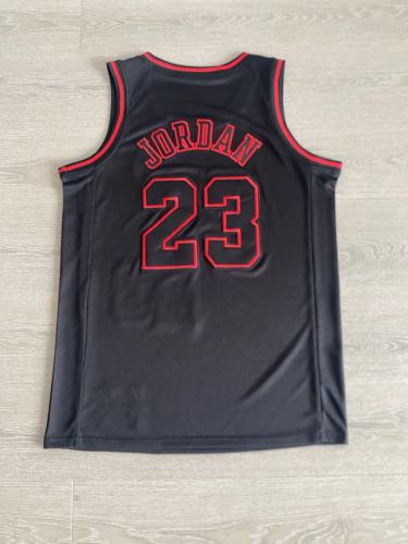 NBA Bulls Jordan#23 Black Signature Top Quality Dense Embroidery Jersey