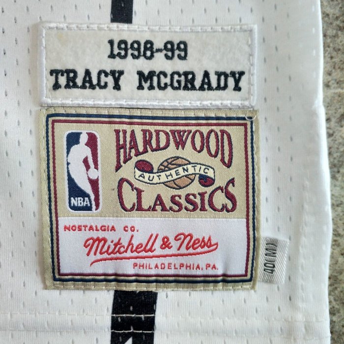 1998-1999 M&N Raptors Mcgrady #1 White Retro Top Quality Dense Embroidery NBA Jersey