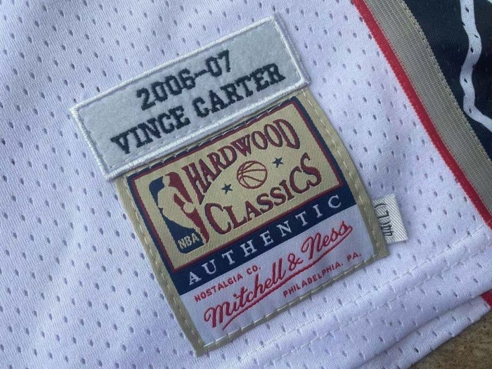 2006-2007 M&N Brooklyn Nets Carter#15 White Retro Top Quality Dense Embroidery NBA Jersey