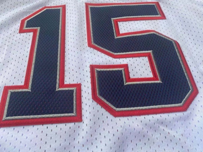 2006-2007 M&N Brooklyn Nets Carter#15 White Retro Top Quality Dense Embroidery NBA Jersey