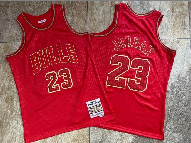 1996-1997 Bulls Jordan#23 Red Rat Year Edition Top Quality Dense Embroidery NBA Jersey