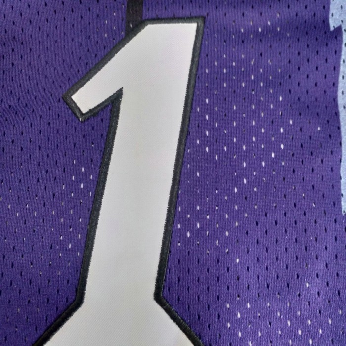 1998-1999 M&N Raptors Mcgrady #1 Purple Retro Top Quality Dense Embroidery NBA Jersey