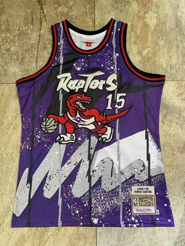 1998-1999 M&N Raptors Carter #15 Super Basketball Fans Top Quality Dense Embroidery NBA Jersey