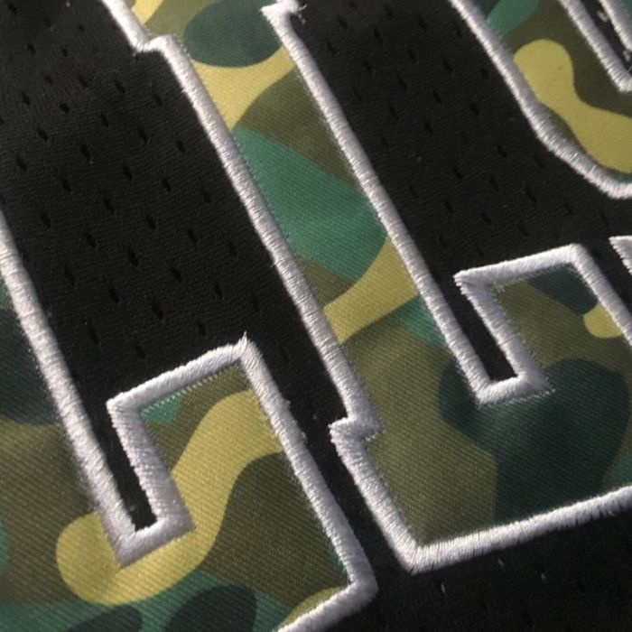 1997-1998 M&N Bulls Jordan#23 Camouflage Characters Top Quality Dense Embroidery NBA Jersey