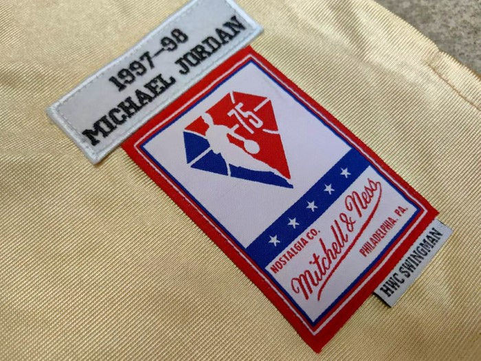 M&N Bulls Jordan#23 75th anniversary Top Quality Dense Embroidery NBA Jersey