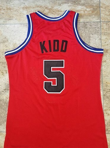 2006-2007 M&N Brooklyn Nets Kidd #5 Red Retro Top Quality Dense Embroidery NBA Jersey