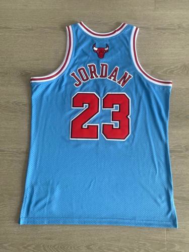 1997-1998 M&N Bulls Jordan#23 Blue Retro Top Quality Dense Embroidery NBA Jersey