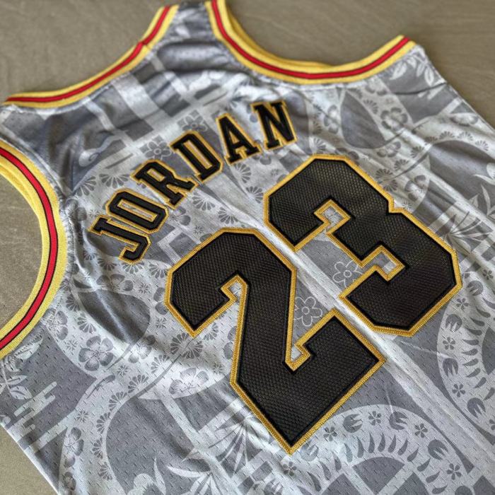 M&N Bulls Jordan#23 Year of the Snake Top Quality Dense Embroidery NBA Jersey