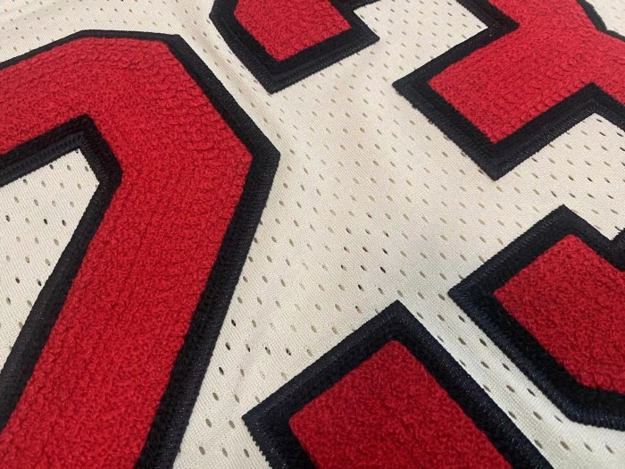 Bulls Jordan#23 Cream Chainstitch Swingman Top Quality Dense Embroidery NBA Jersey