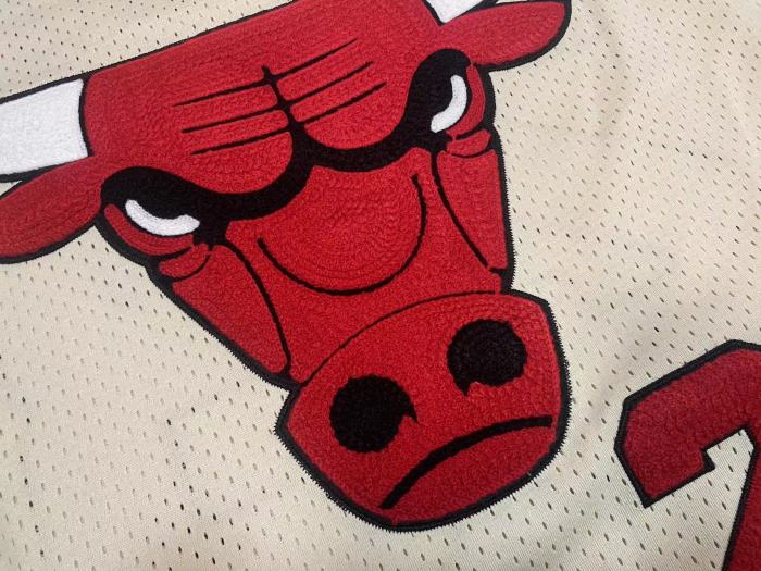 Bulls Jordan#23 Cream Chainstitch Swingman Top Quality Dense Embroidery NBA Jersey