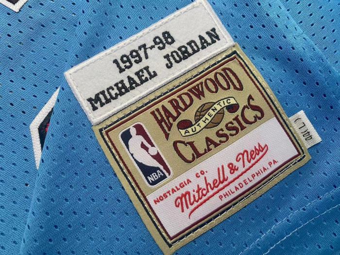 1997-1998 M&N Bulls Jordan#23 Blue Retro Top Quality Dense Embroidery NBA Jersey