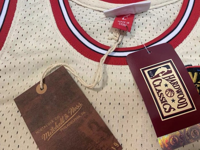 Bulls Jordan#23 Cream Chainstitch Swingman Top Quality Dense Embroidery NBA Jersey