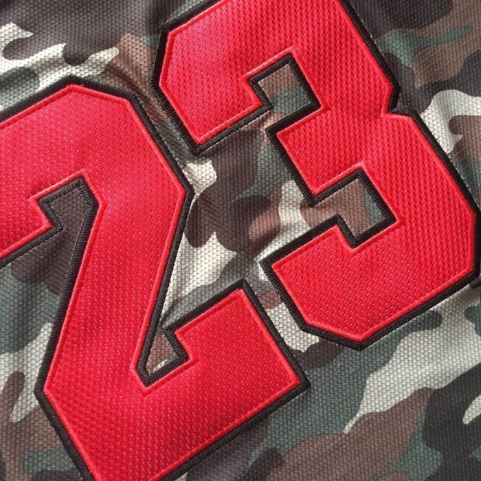 M&N Bulls Jordan#23 Camouflage Top Quality Dense Embroidery NBA Jersey