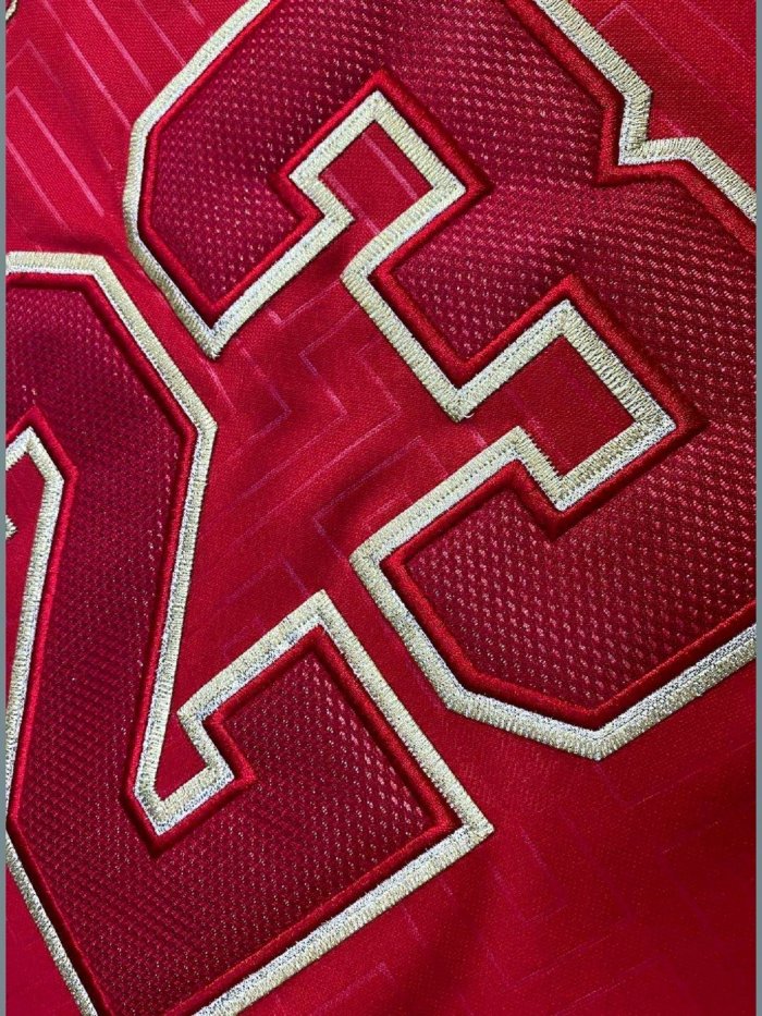 1996-1997 Bulls Jordan#23 Red Rat Year Edition Top Quality Dense Embroidery NBA Jersey