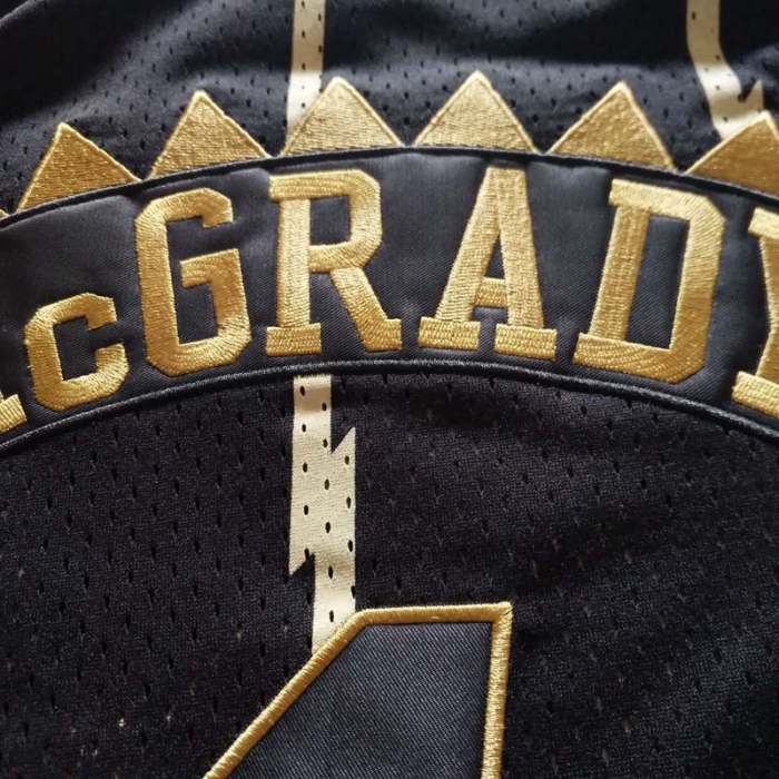 1998-1999 M&N Raptors Mcgrady #1 Black Retro Top Quality Dense Embroidery NBA Jersey