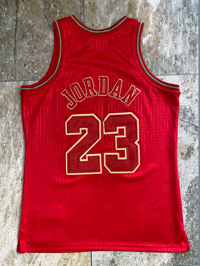 1996-1997 Bulls Jordan#23 Red Rat Year Edition Top Quality Dense Embroidery NBA Jersey