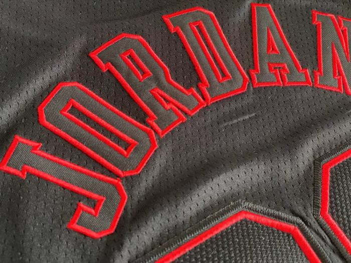 NBA Bulls Jordan#23 Black Signature Top Quality Dense Embroidery Jersey