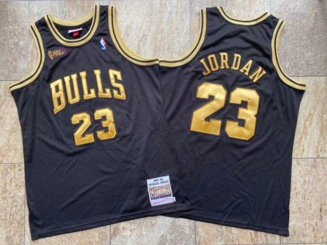 1997-1998 NBA Finals Bulls Jordan#23 Black Top Quality Dense Embroidery Jersey