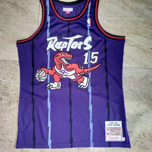 1998-1999 M&N Raptors Carter #15 Purple Retro Top Quality Dense Embroidery NBA Jersey