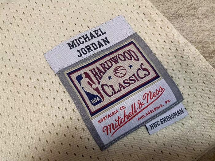 Bulls Jordan#23 Cream Chainstitch Swingman Top Quality Dense Embroidery NBA Jersey