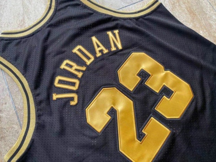 1997-1998 NBA Finals Bulls Jordan#23 Black Top Quality Dense Embroidery Jersey