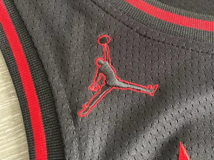 NBA Bulls Jordan#23 Black Signature Top Quality Dense Embroidery Jersey