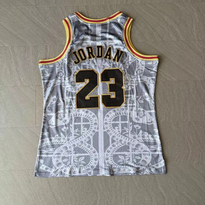 M&N Bulls Jordan#23 Year of the Snake Top Quality Dense Embroidery NBA Jersey