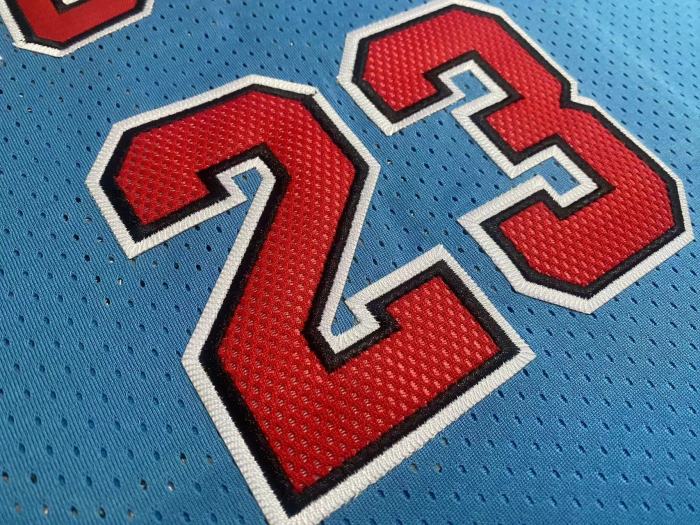 1997-1998 M&N Bulls Jordan#23 Blue Retro Top Quality Dense Embroidery NBA Jersey
