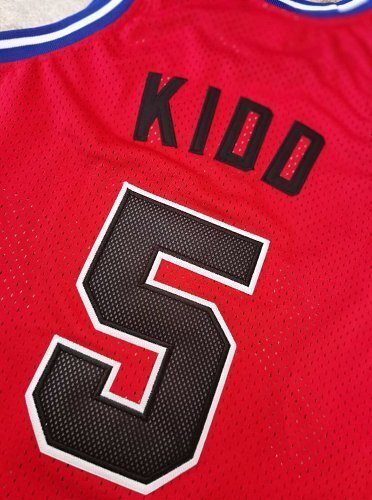 2006-2007 M&N Brooklyn Nets Kidd #5 Red Retro Top Quality Dense Embroidery NBA Jersey