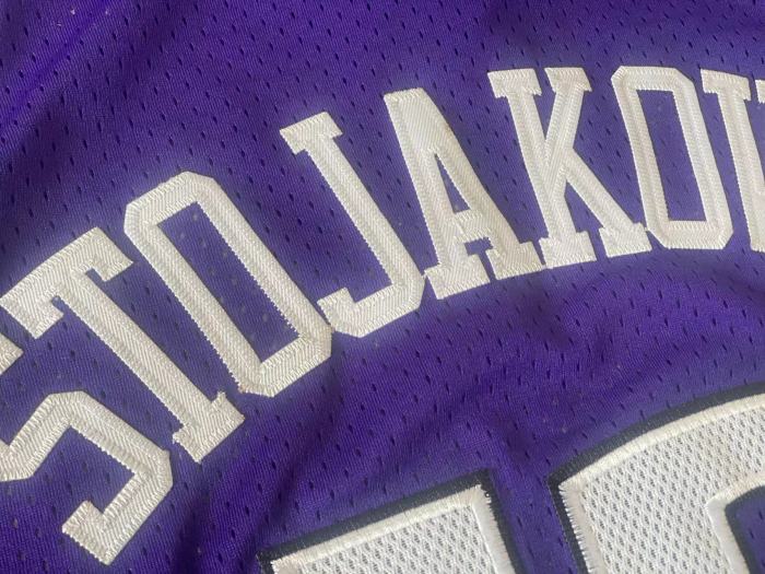 2002-2003 M&N Kings Stojakovic #16 Purple Retro Top Quality Dense Embroidery NBA Jersey