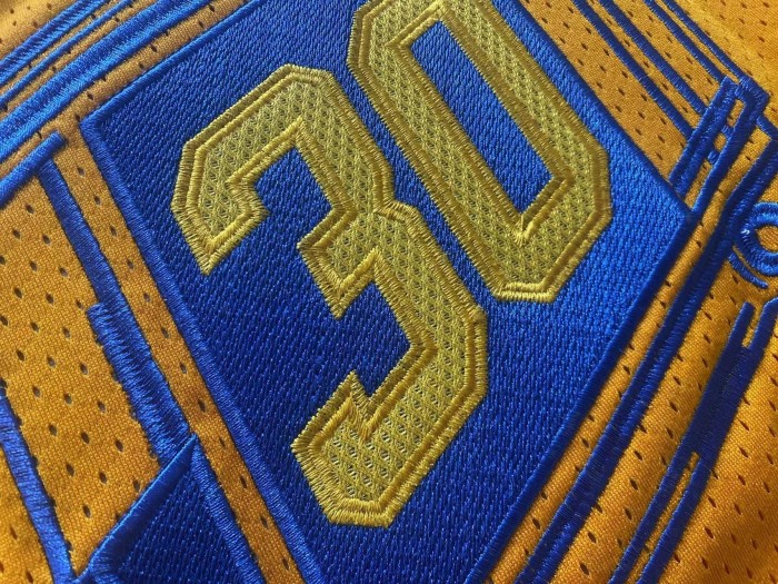 2019-2020 M&N Warriors Curry #30 Yellow Retro Top Quality Dense Embroidery NBA Jersey