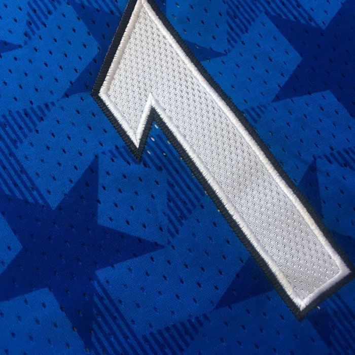 2000-2001 M&N Magic Mcgrady #1 Blue Retro Top Quality Dense Embroidery NBA Jersey