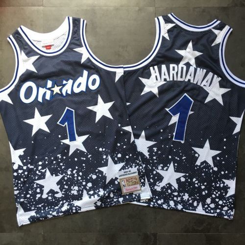 1994-1995 M&N Magic Hardaway #1 Independence Day Retro Top Quality Dense Embroidery NBA Jersey