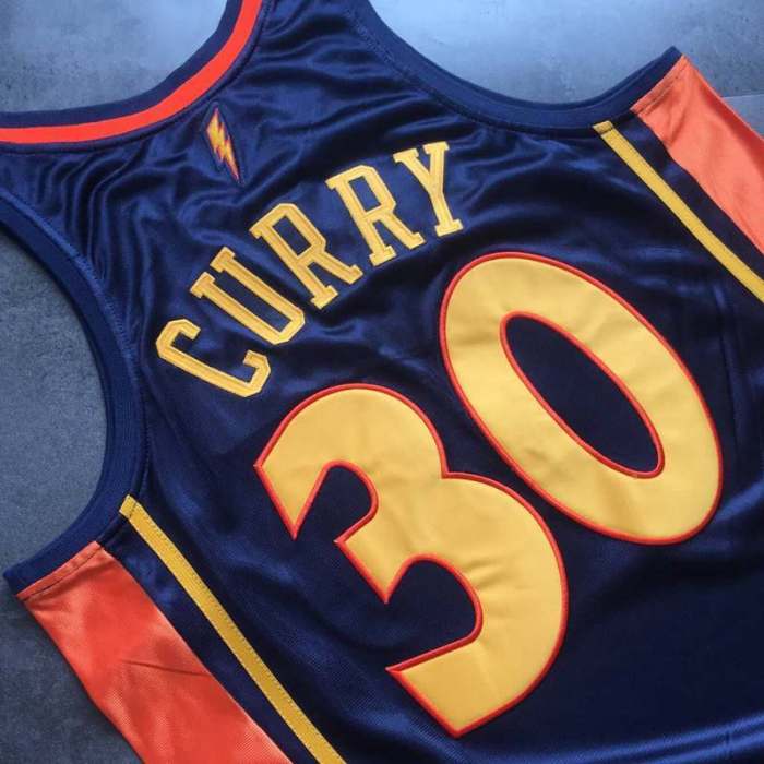 2009-2010 M&N Warriors Curry #30 Retro Top Quality Dense Embroidery NBA Jersey